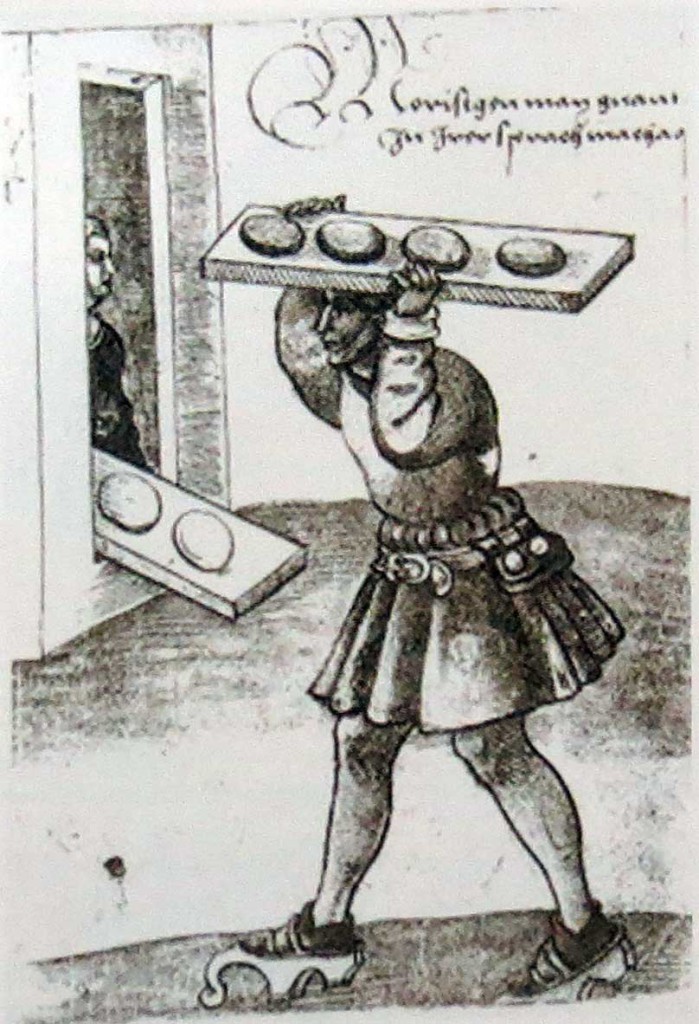Morisco llevando pan. Dibujo original de C. Weiditz, 1529.