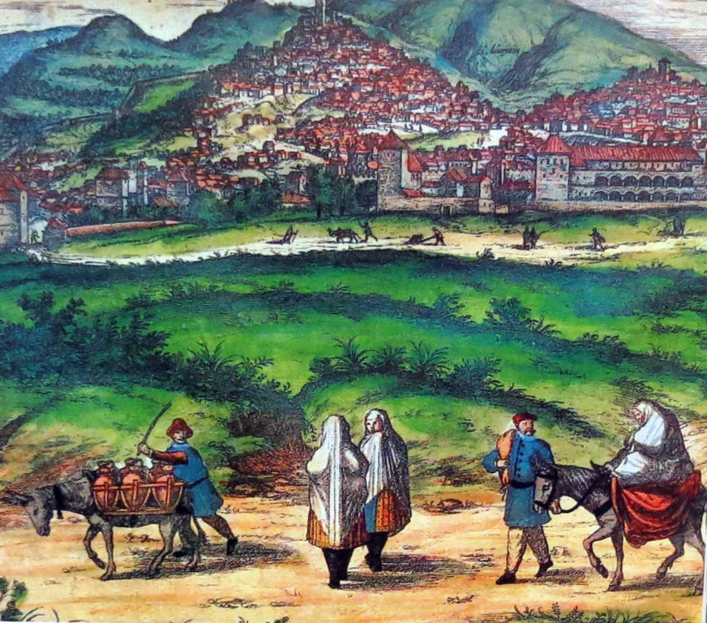 Escena con personajes moriscos. (Dibujo realizado en 1529 por el viajero alemán).