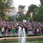 La manifestación finalizó en la Plaza Castelar con la lectura del manifiesto comarcal