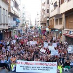 Instantánea de una manifestación anterior convocada por el 15M en la comarca