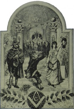 Ilustracion del s XIX que representa una masoneria degenerada y demoniaca