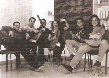 Pepe, Adrián, Carolina, Jose Manuel y Maite en los primeros tiempos de la asociación.
