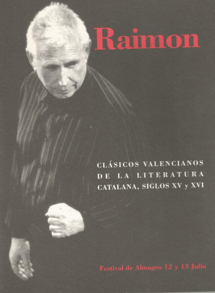 Portada del programa de mà del concert de'Clásicos Valencianos... oferit per Raimon a Almagro el juliol de 2002